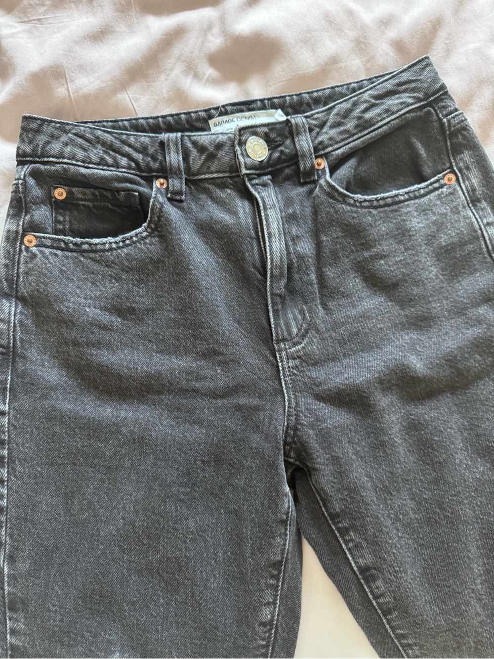 Garage High-Rise Washed Black Jeans